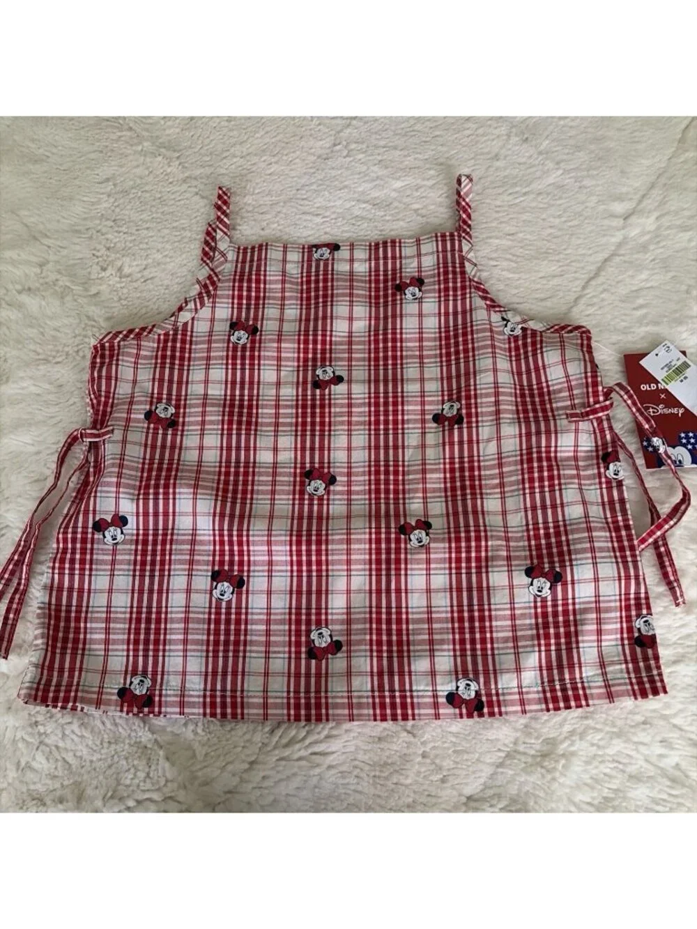 Disney Old Navy Collabs NWT 8 Medium Minnie Mouse Red Plaid Top